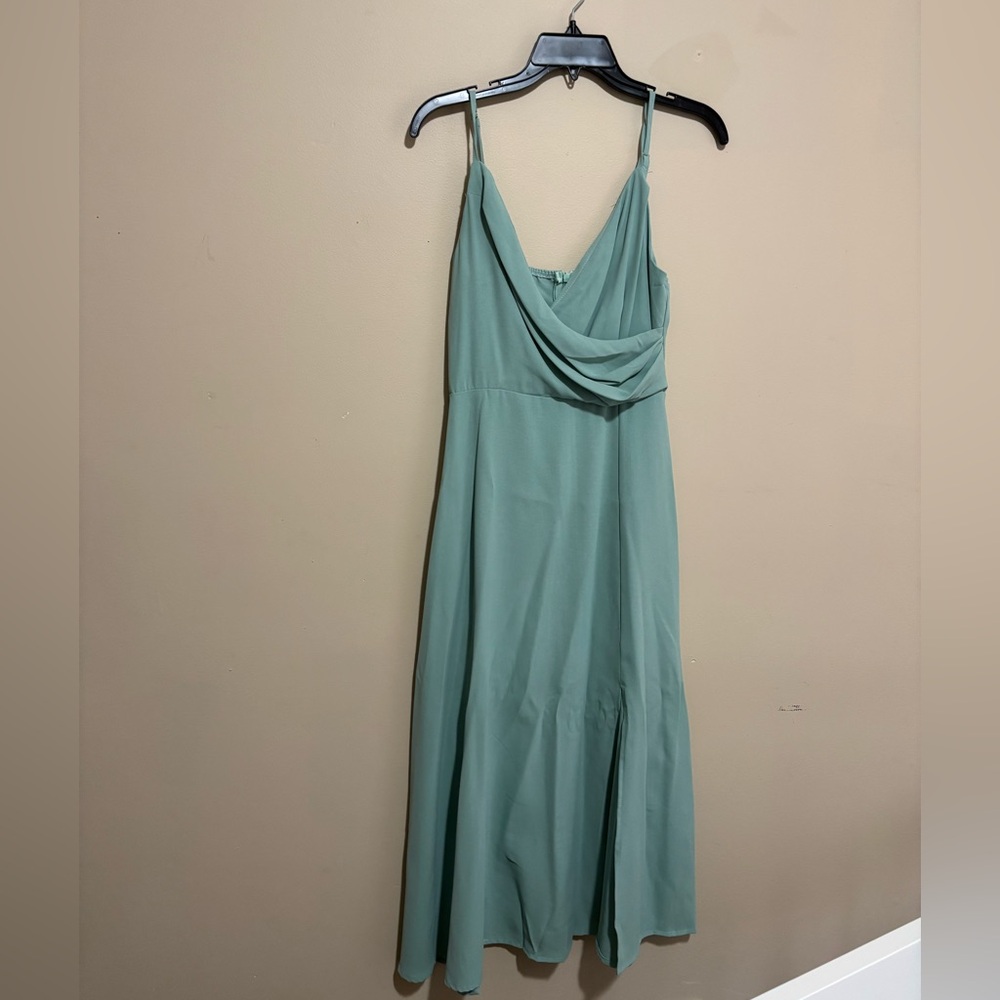 Elegant Teal Sleeveless Dress